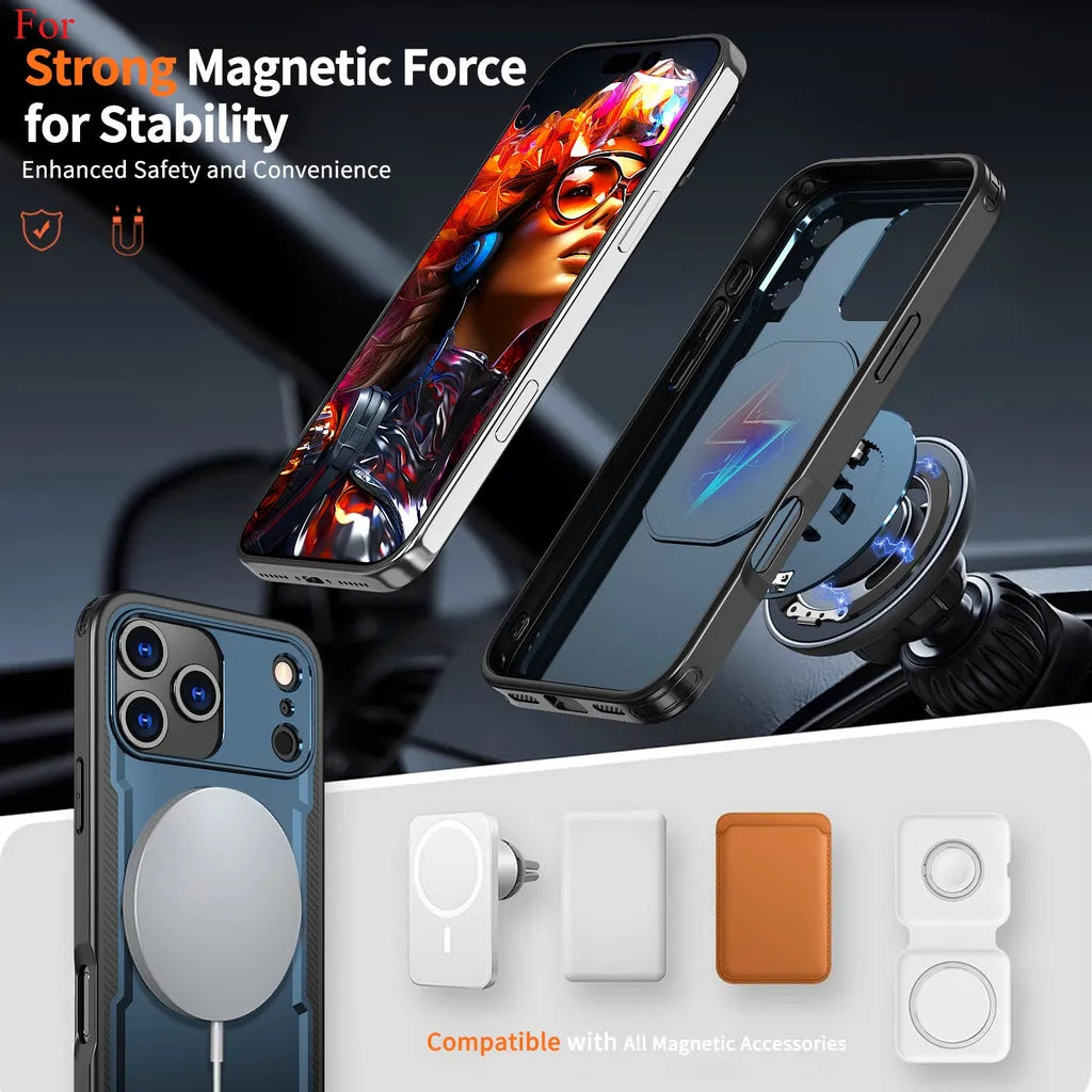 Shockproof MagSafe Case with Rotating Kickstand for iPhone 17 Series