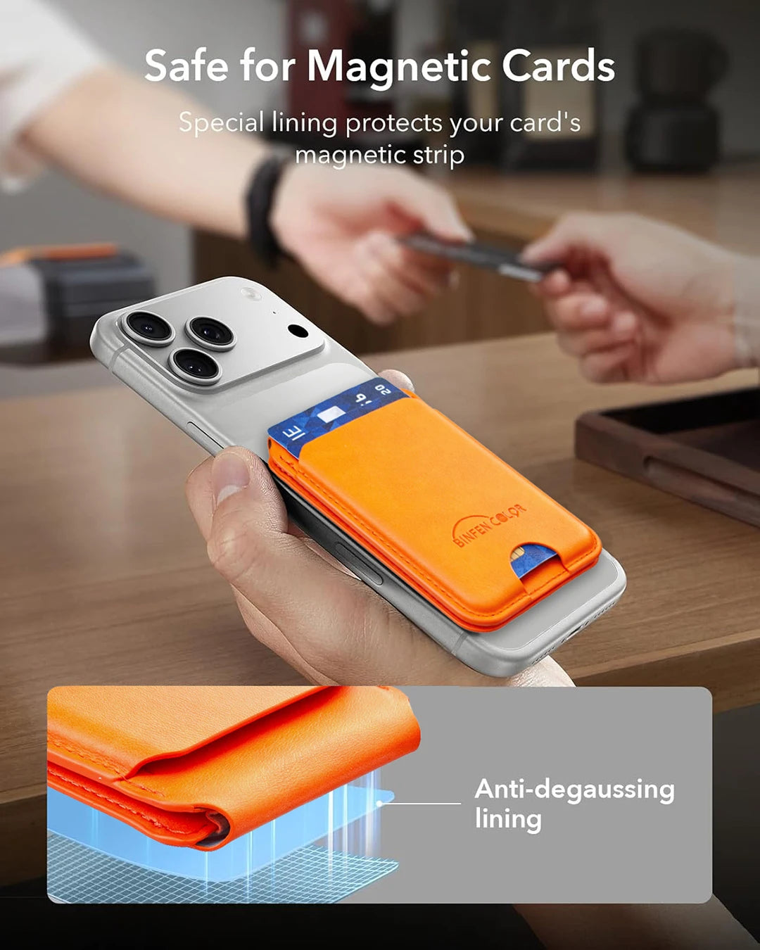 Magnetic Leather Stand Card Holder for iPhone