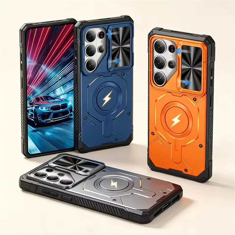 Military-Grade Shockproof Case with Slide Window Camera Cover for Samsung Galaxy S26 Ultra