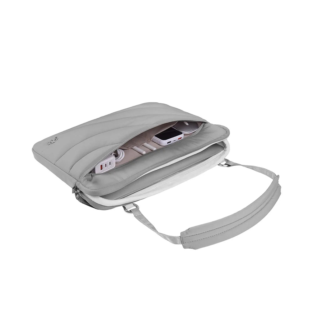 Washed Cotton Laptop Sleeve with Shoulder Strap