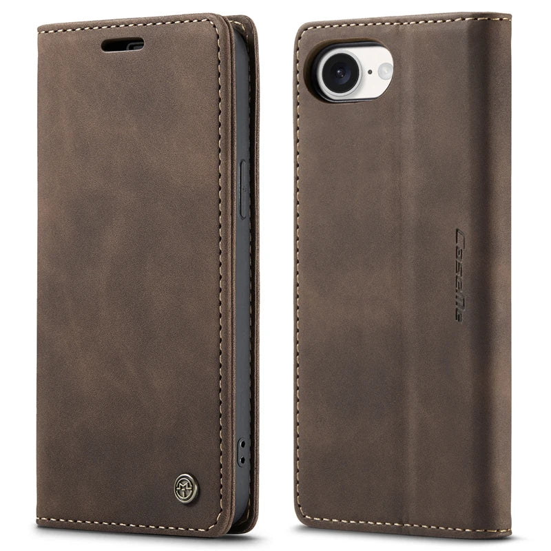 Shockproof Leather Flip Wallet Case for iPhone 16e