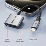 CABLETIME 2-in-1 USB-C to 3.5mm Headphone and Charger Adapter