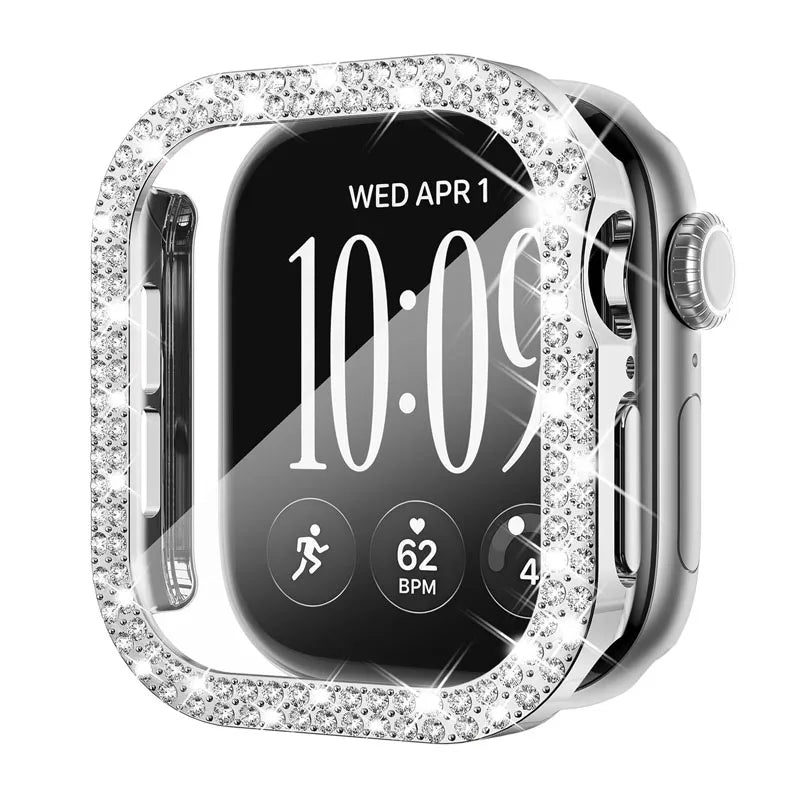 Tempered Glass Screen Protector Case with Polycarbonate Bumper for Apple Watch