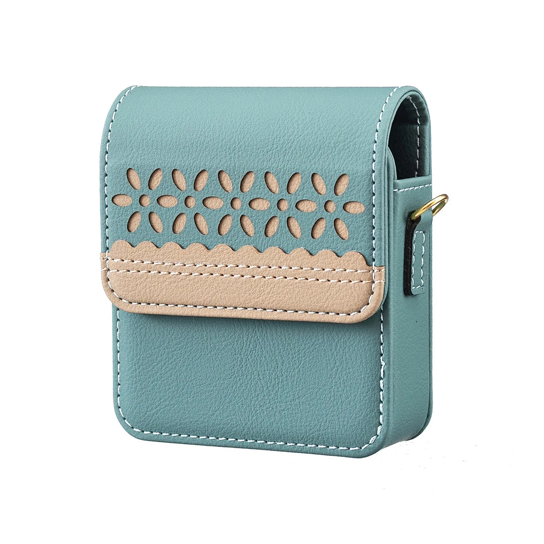 Luxury Embossed Small Flower Leather Bag Case with Long Lanyard for Samsung Galaxy Z Flip 7