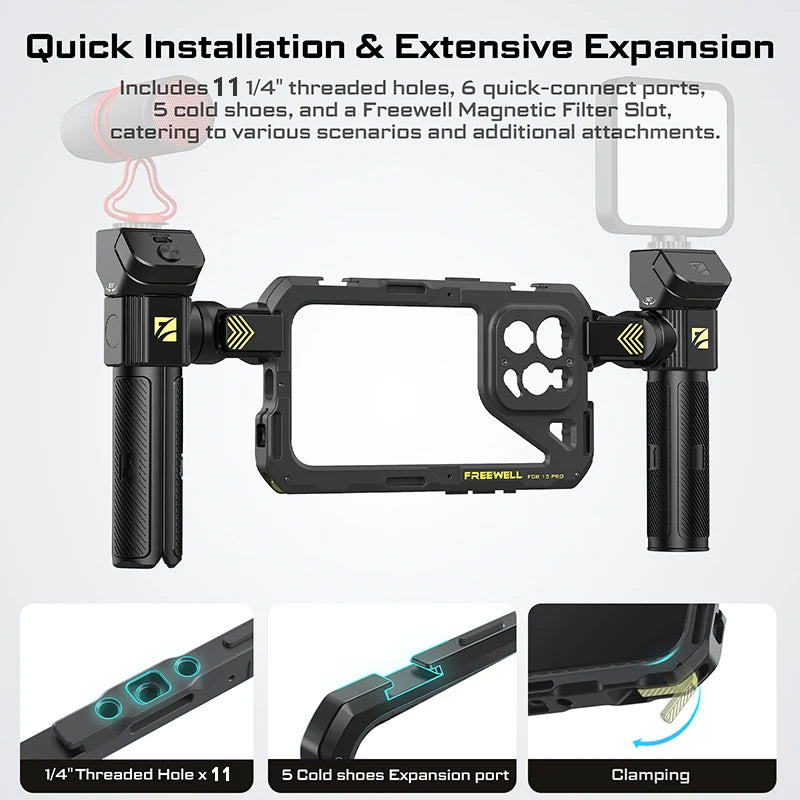 Freewell Multifunction Genius Rig Cage Basic Kit for iPhone 15 Pro Max