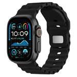 Breathable Perforated Silicone Band with Wave Pattern Grip for Apple Watch