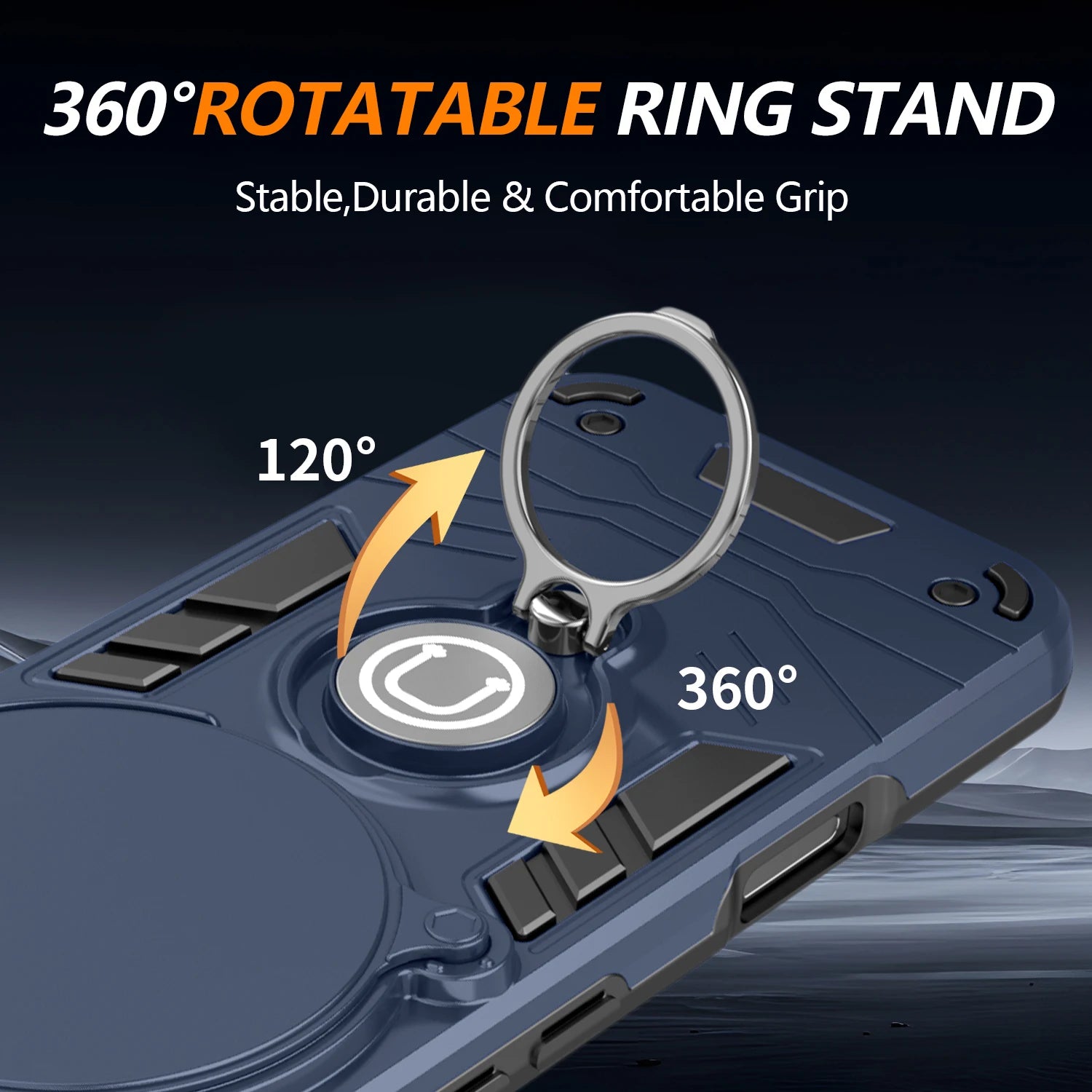 360° Rotating Metal Ring Holder Case with Kickstand for Honor Magic8 Series