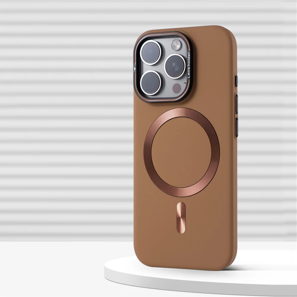 iPhone 16 Series Luxury Slim MagSafe Case with Alloy Lens Protector