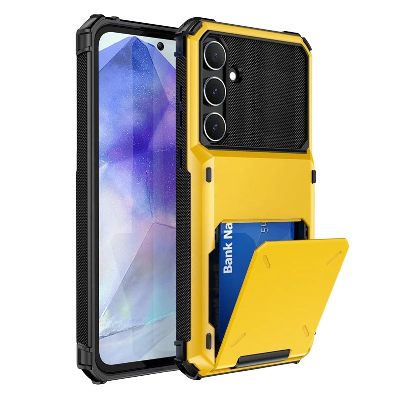 Heavy Duty Armor Wallet Phone Case for Samsung Galaxy A36
