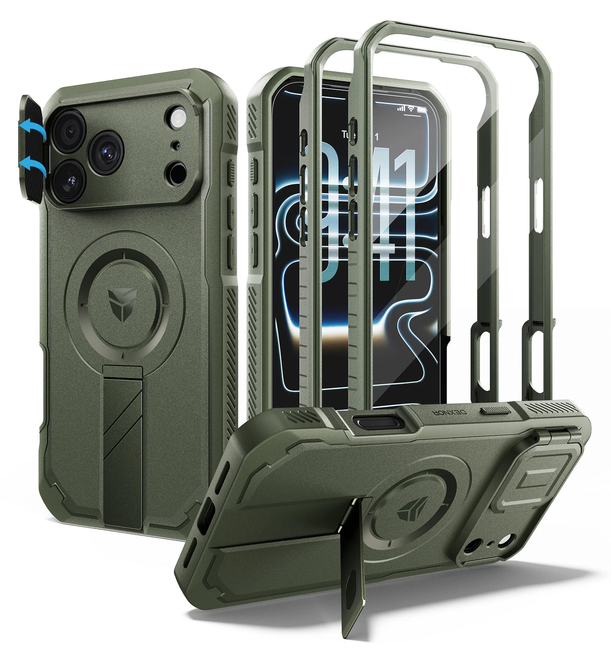 Shockproof Kickstand Case with Raised Camera Protection for iPhone 18 Pro Max