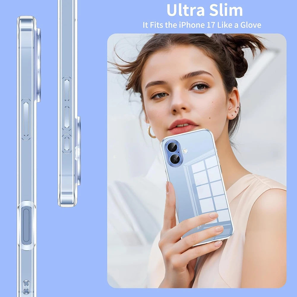Ultra Slim Clear TPU Protective Case for iPhone 17 Series