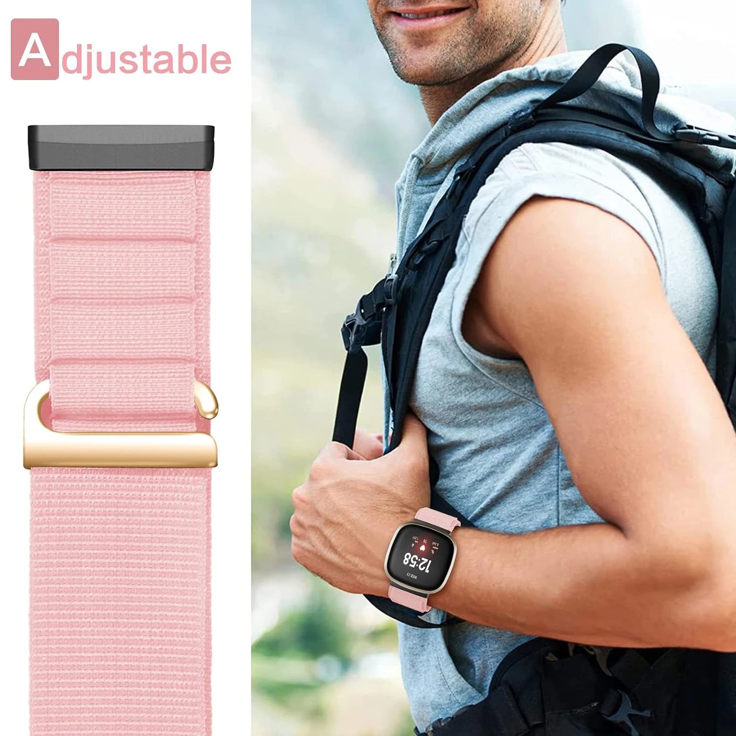 Soft Nylon Sport Replacement Band for Fitbit Versa 4