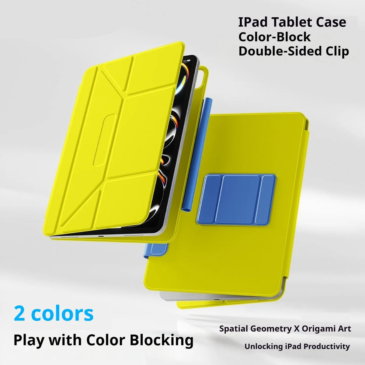 Multi-Angle Kickstand Folio Case with Magnetic Pen Holder for iPad Air M4