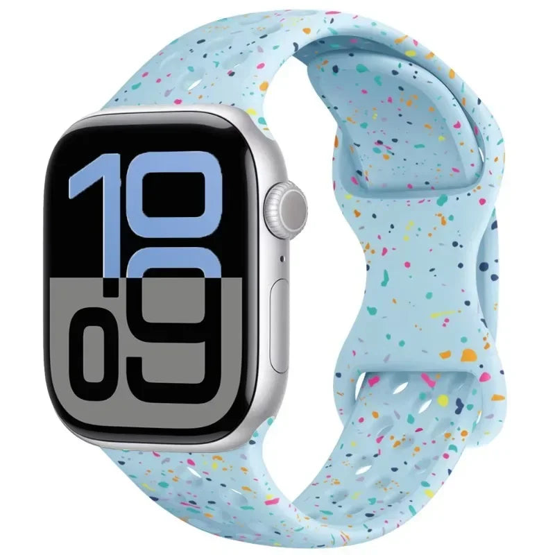 Breathable Silicone Band with Perforated Ventilation for Apple Watch