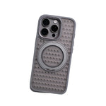 Frosted Grid Mesh MagSafe Case with 360° Rotating Kickstand for iPhone 16 Series