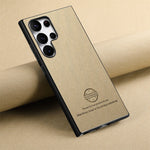 Cloth-Grain Leather Case for Samsung Galaxy S25 Series