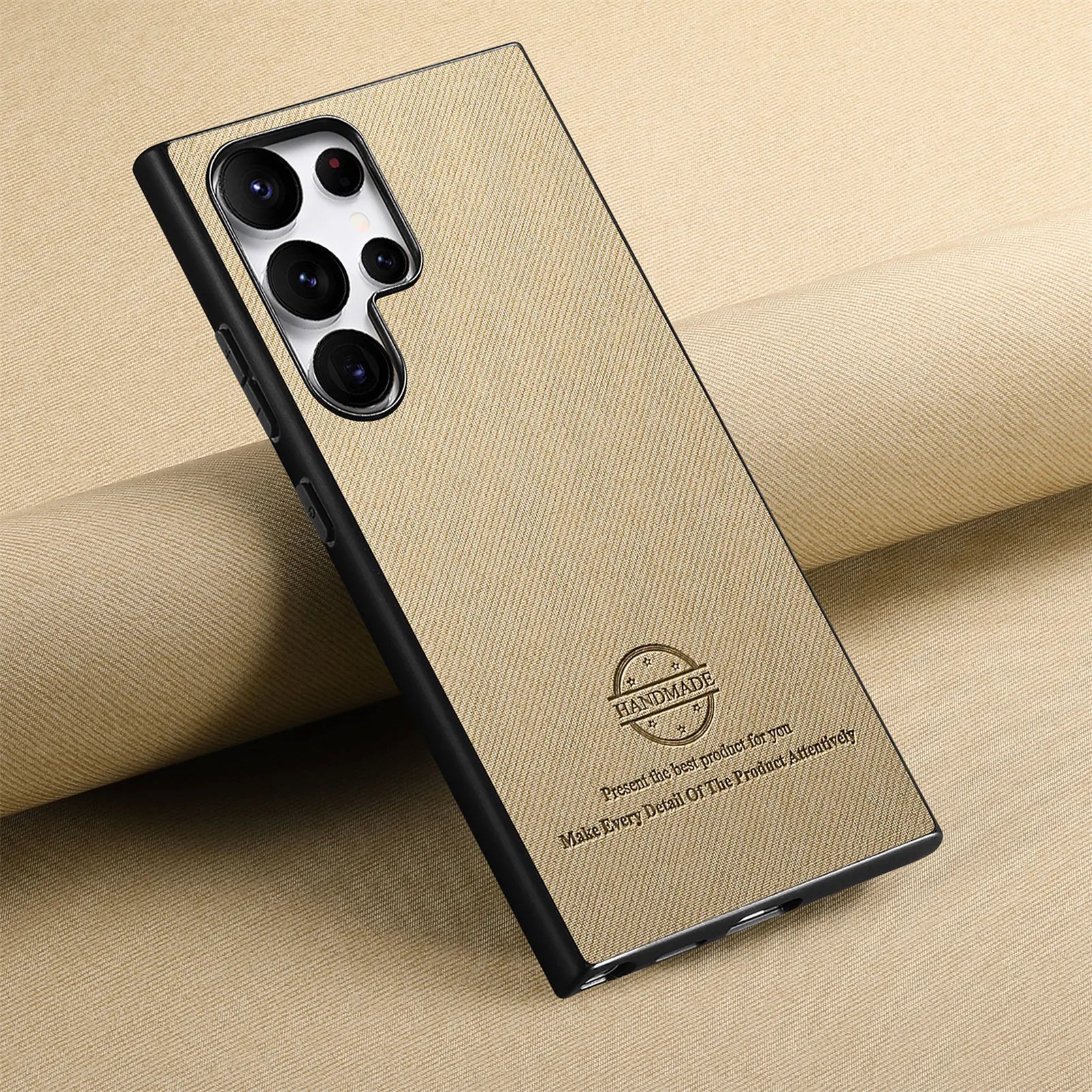 Cloth-Grain Leather Case for Samsung Galaxy S24 Series