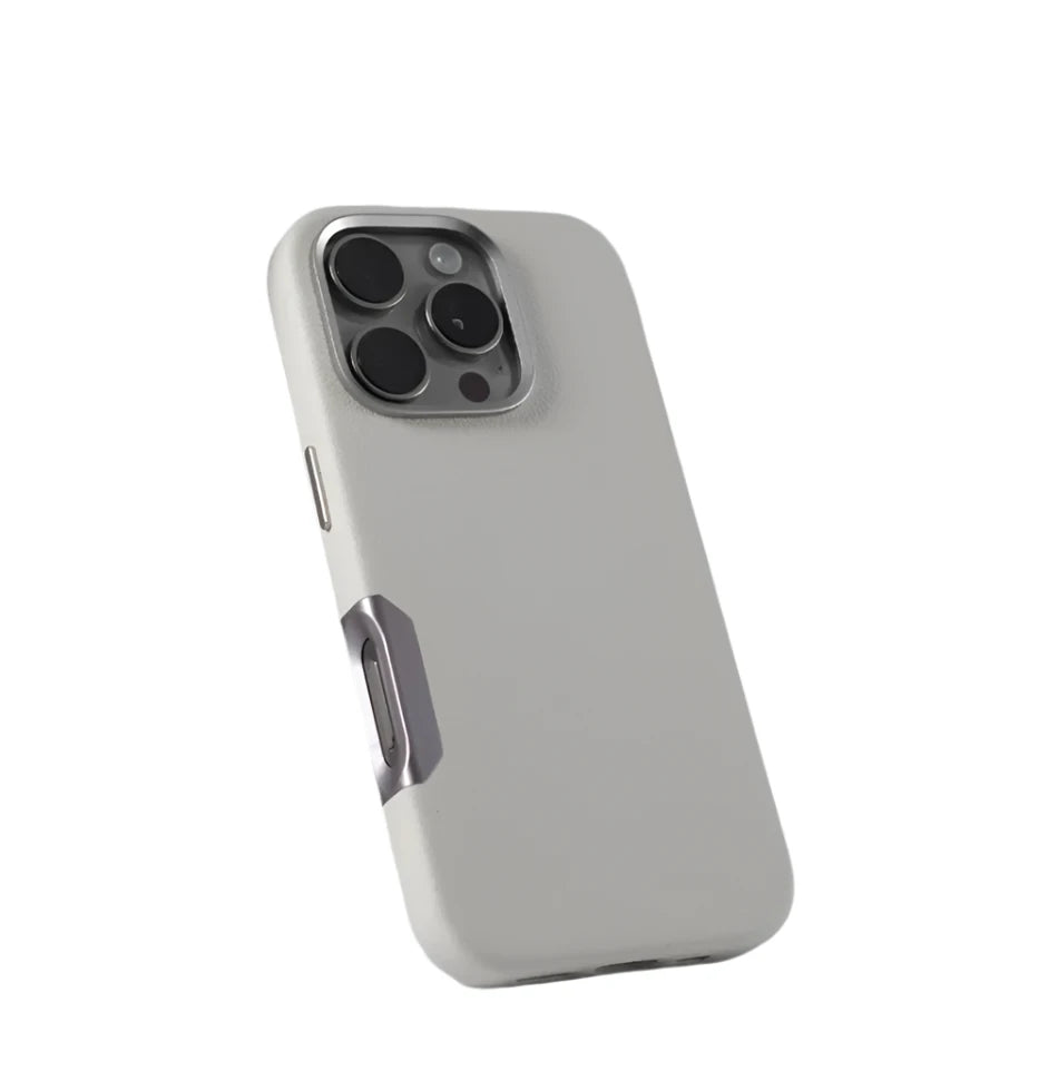 High-Quality MagSafe Leather Case with Alloy Camera Button for iPhone 16 Series