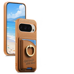 Google Pixel 9 Series Leather Wallet Case with Ring Holder and Kickstand