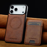 2-in-1 iPhone 17 Series MagSafe PU Leather Case with RFID Flip Card Holder
