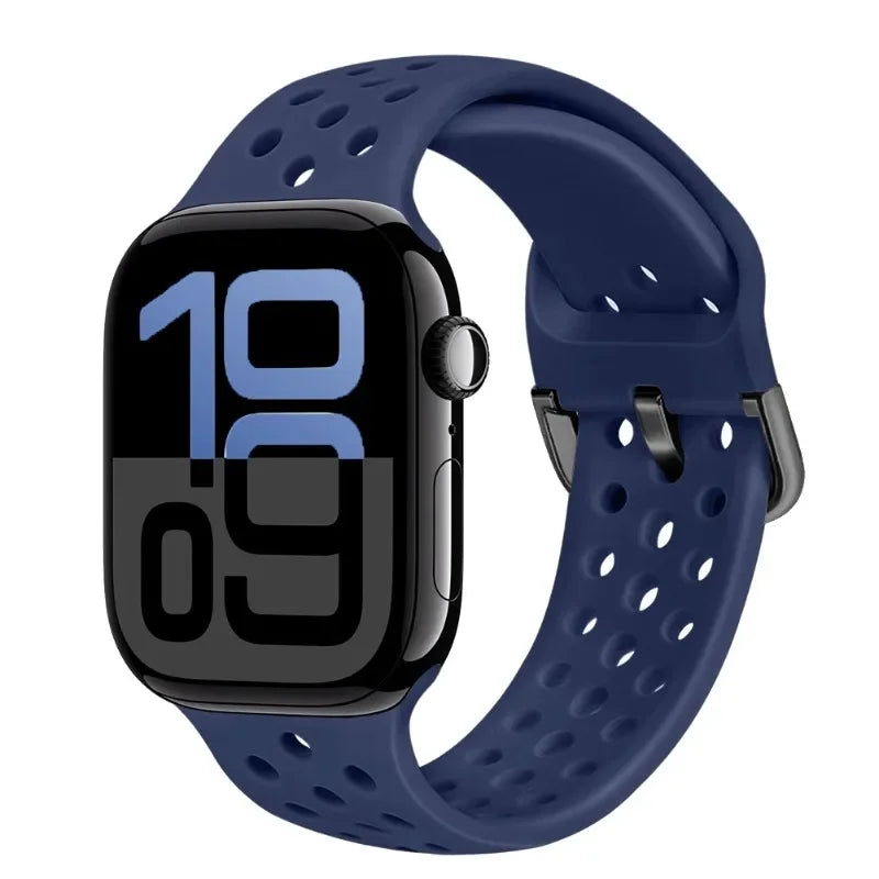 Perforated Silicone Band with Ventilation Holes for Apple Watch
