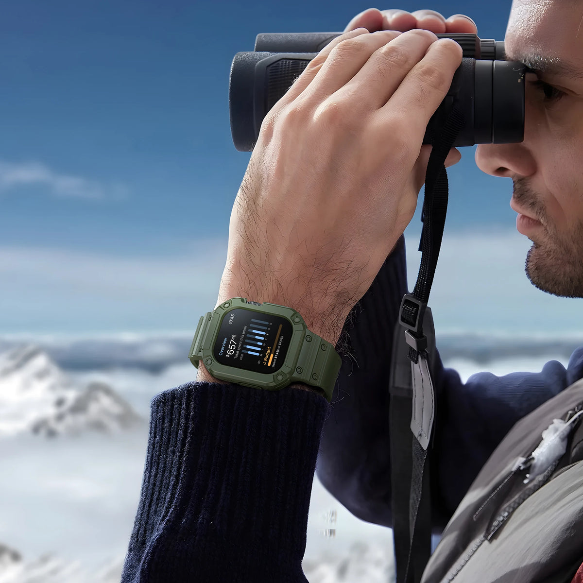 Shockproof TPU Silicone Bumper Case with Strap for Apple Watch Ultra