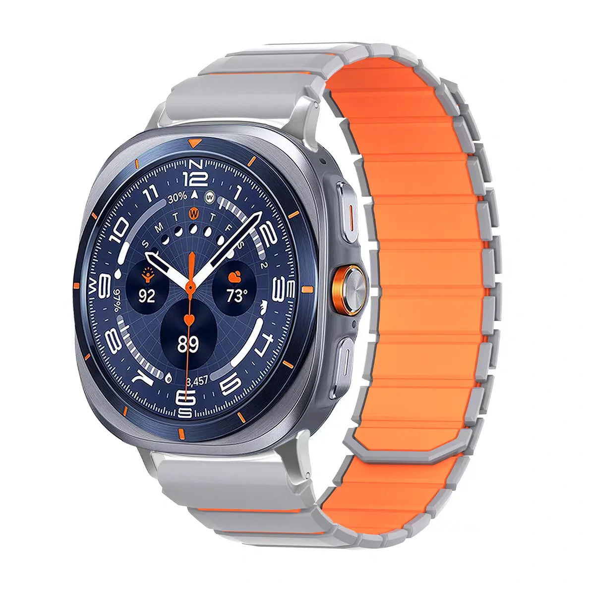 Quilted Silicone Watch Band with Magnetic Quick-Release for Samsung Galaxy Watch Ultra 2