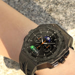 Carbon Case Mod Kit With Fluororubber Strap for Samsung Galaxy Watch & Galaxy Watch 8 Classic