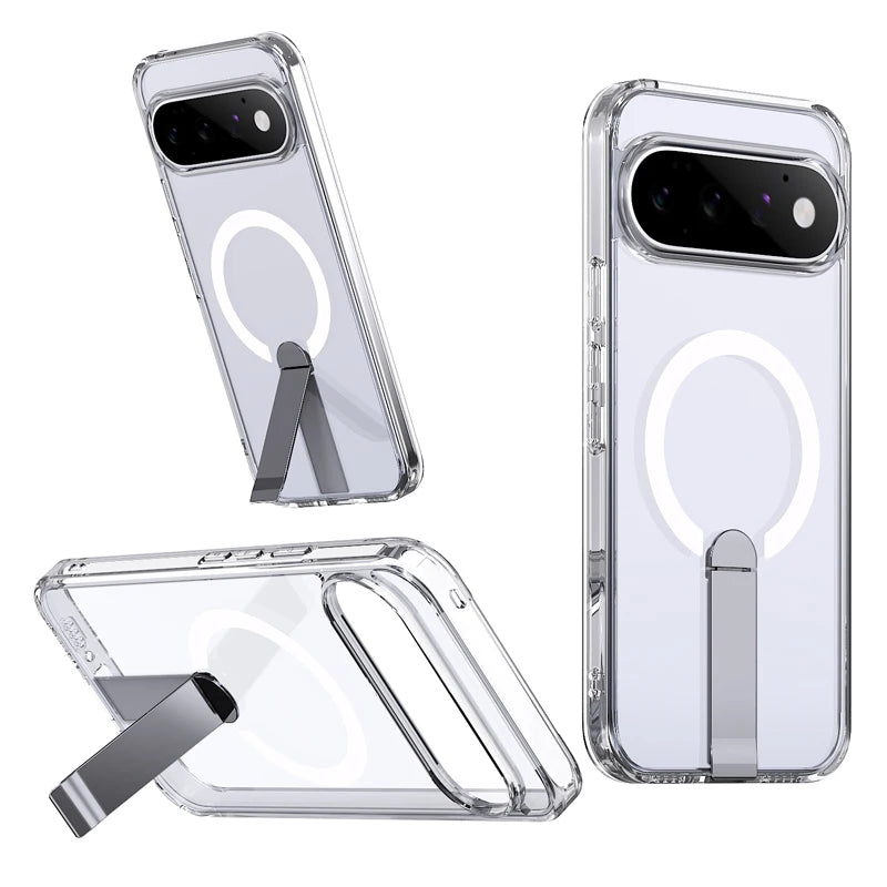 Matte PC+TPU Kickstand Case with 360° Rotating Metal Bracket for Google Pixel 11 Series