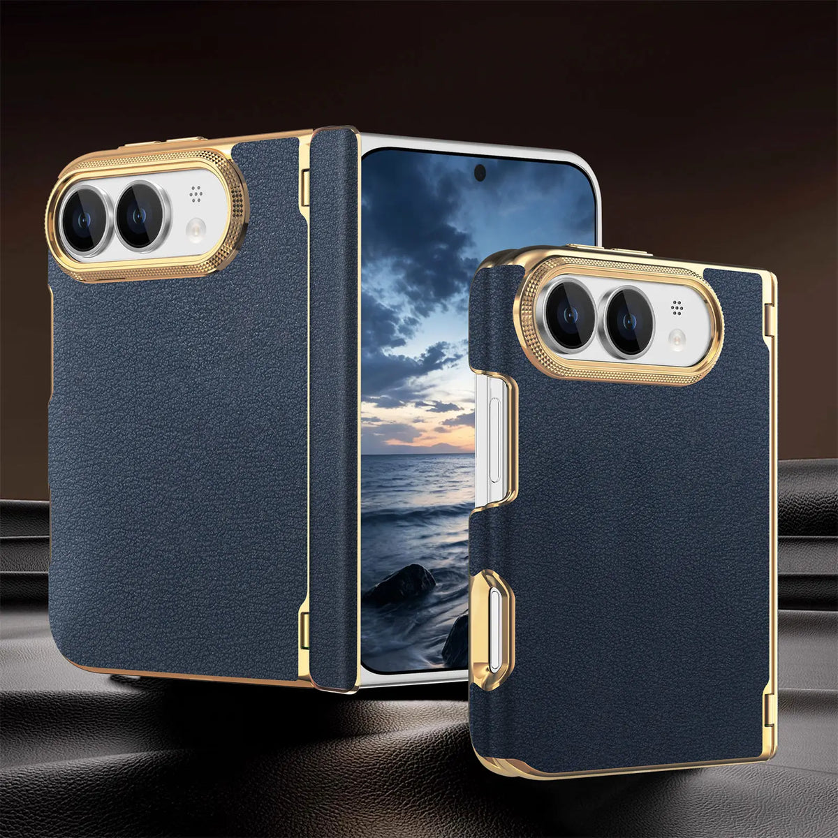 Shockproof Hinge-Reinforced Foldable Case with Lens Protection for iPhone Duo