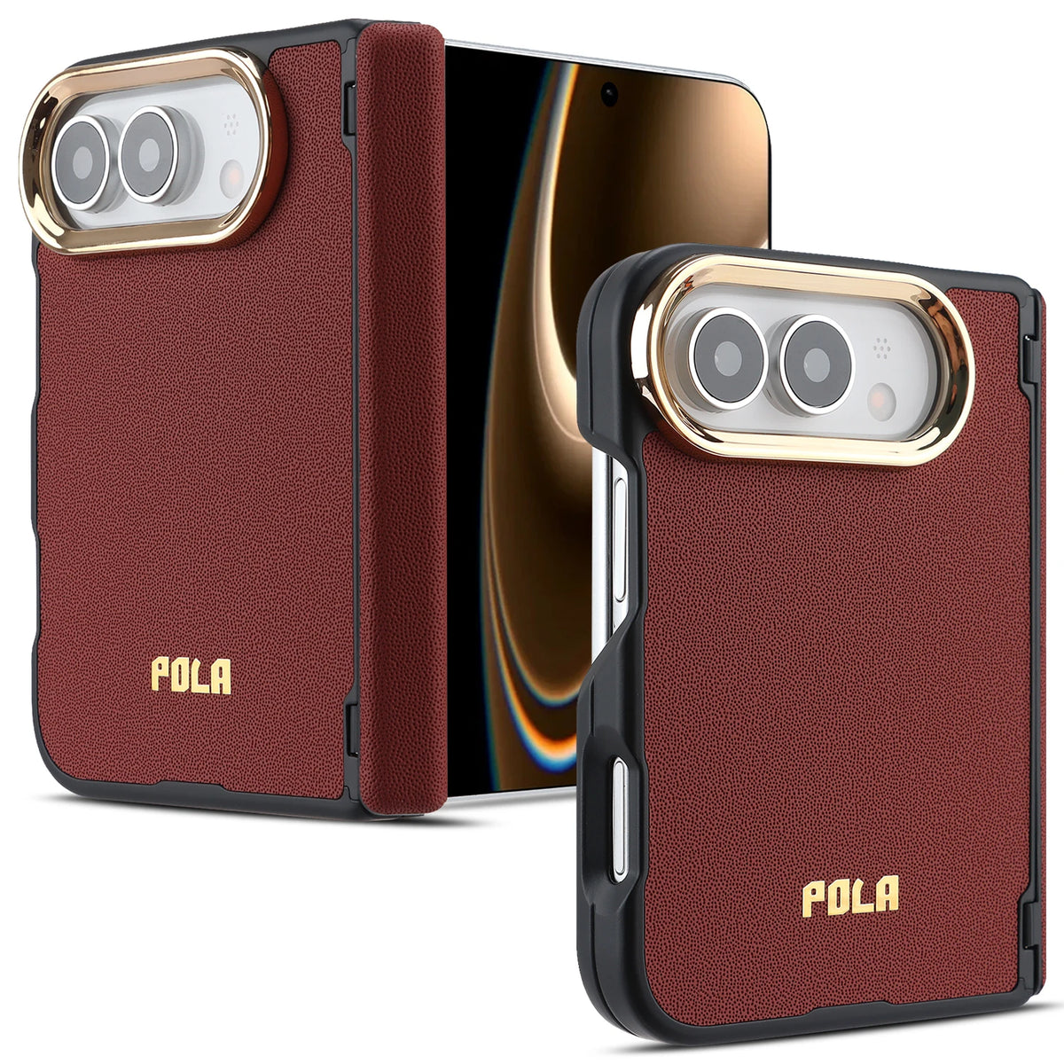 Leather MagSafe Case with Hinge Protection for iPhone Duo