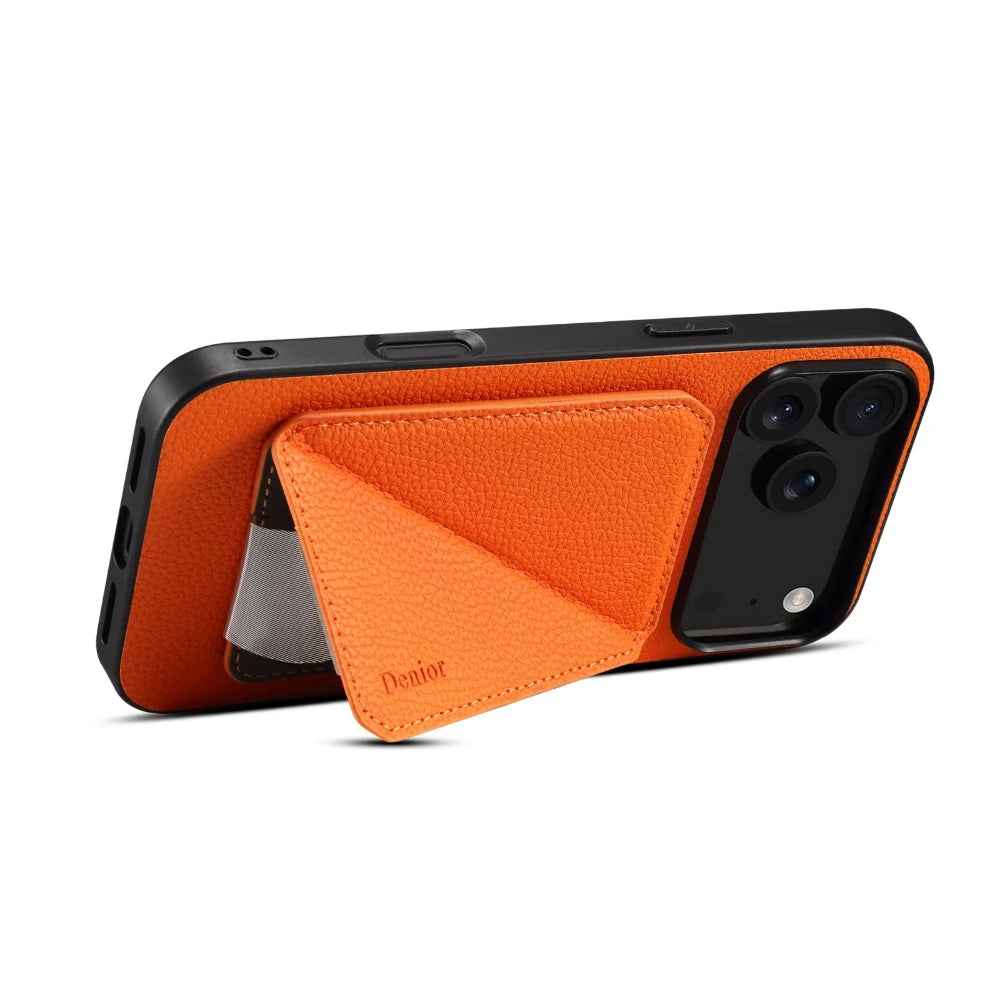 iPhone 17 Series MagSafe Leather Case with Detachable Card Holder
