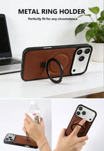 Premium Leather MagSafe Case with Built-In Stand and for iPhone 17 Series