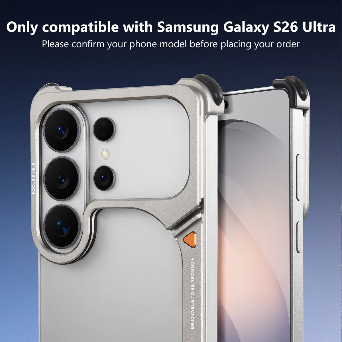 Aluminum TPU Kickstand Case with 90° Adjustable Metal Stand for Samsung Galaxy S26 Ultra