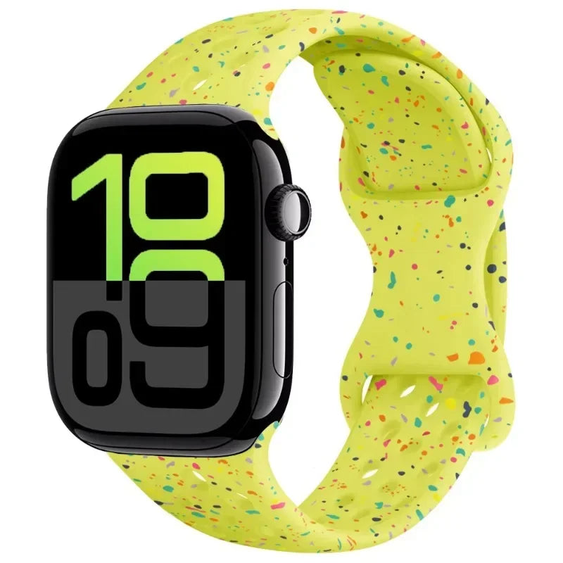 Breathable Silicone Band with Perforated Ventilation for Apple Watch