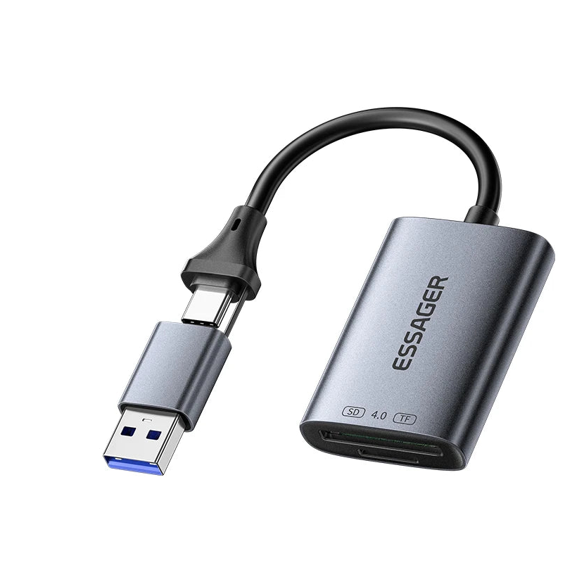 Essager 2-in-1 USB-A Type-C Card Reader