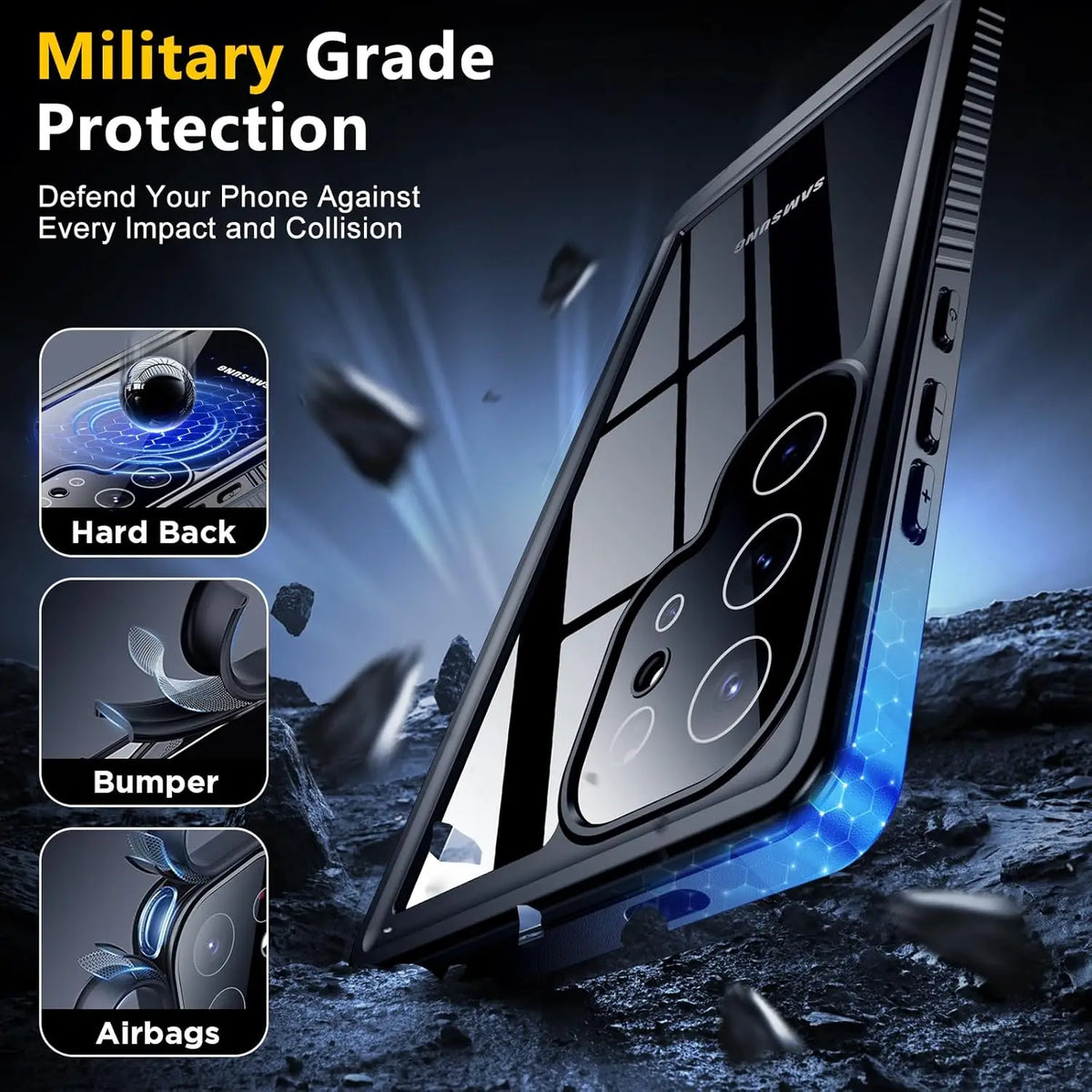 IP68 Waterproof Shockproof Case with Airbag Corners for Samsung Galaxy S24 Series
