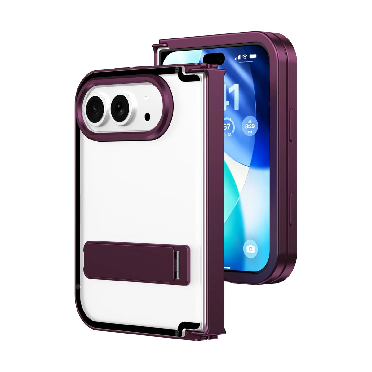 Aluminum Alloy Kickstand Case with Full Hinge Protection for iPhone Duo