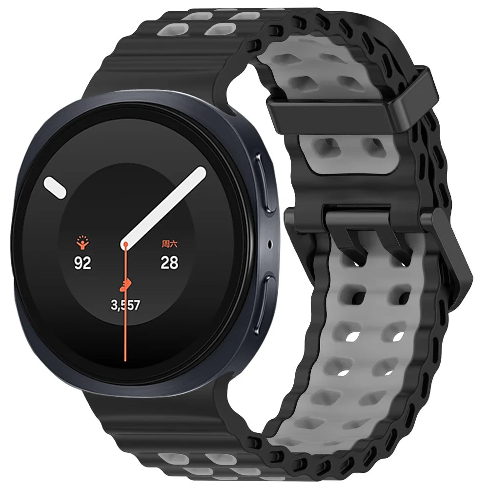Perforated Silicone Watch Strap with Adjustable Fit for Samsung Galaxy Watch 9