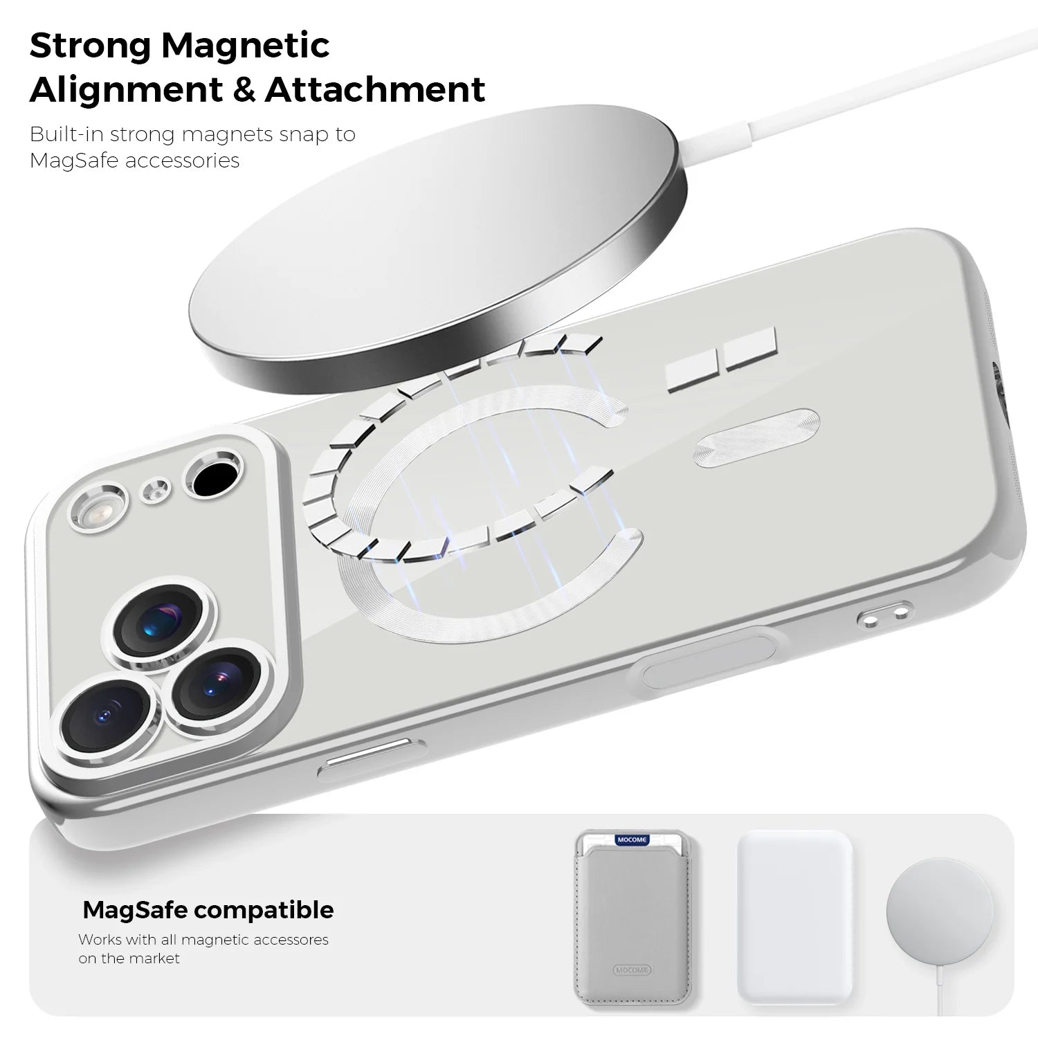 iPhone 17 Series Soft Electroplating MagSafe Case with Magnetic Wallet