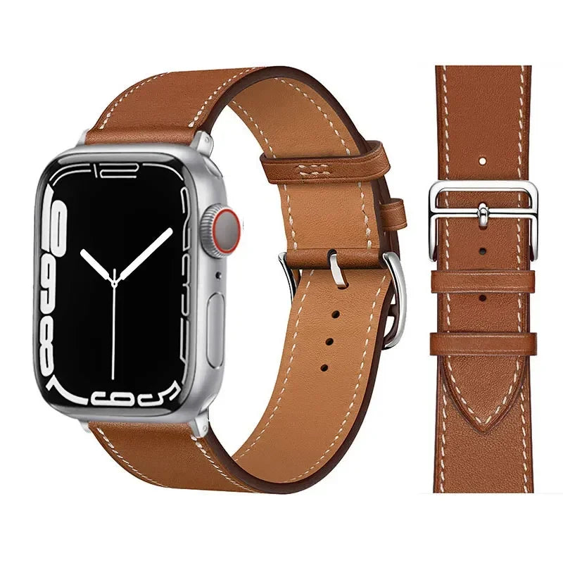 Premium Classic Leather Watch Strap for Apple Watch