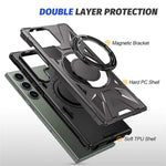 Shockproof Magnetic Armor Case with Ring Stand for Samsung Galaxy S26 Series