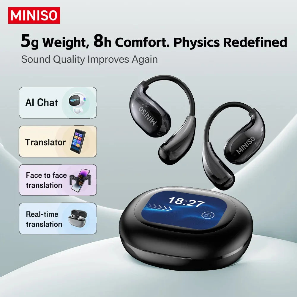 Miniso MS189 Smart AI Translation Earphones with LCD Color Display
