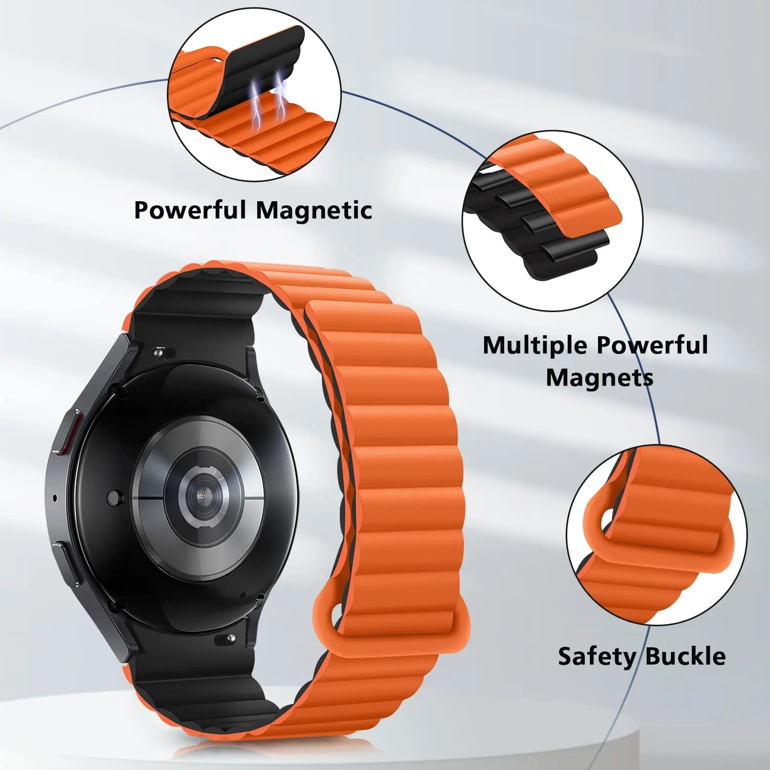 No Gaps Silicone Magnetic Strap for Samsung Galaxy Watch 7 - Seamless Fit and Ultimate Comfort