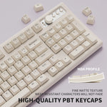 EWEADN V97 Cute Creamy Wireless Gaming Keyboard with RGB Backlight
