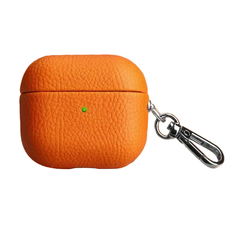 Lychee Pattern Cowhide Case with Secure Buckle for AirPods Pro 2