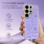 Diamond Large Window Camellia Flower Texture Phone Case For Samsung Galaxy S26 Series Shockproof Matte Cover