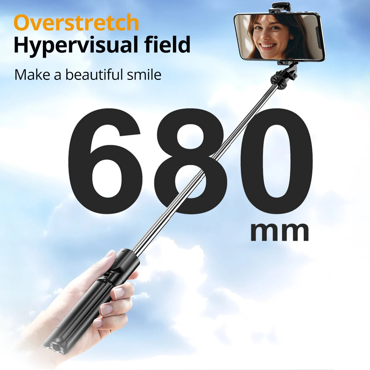 Fonken Portable Selfie Stick & Tripod with Bluetooth Remote