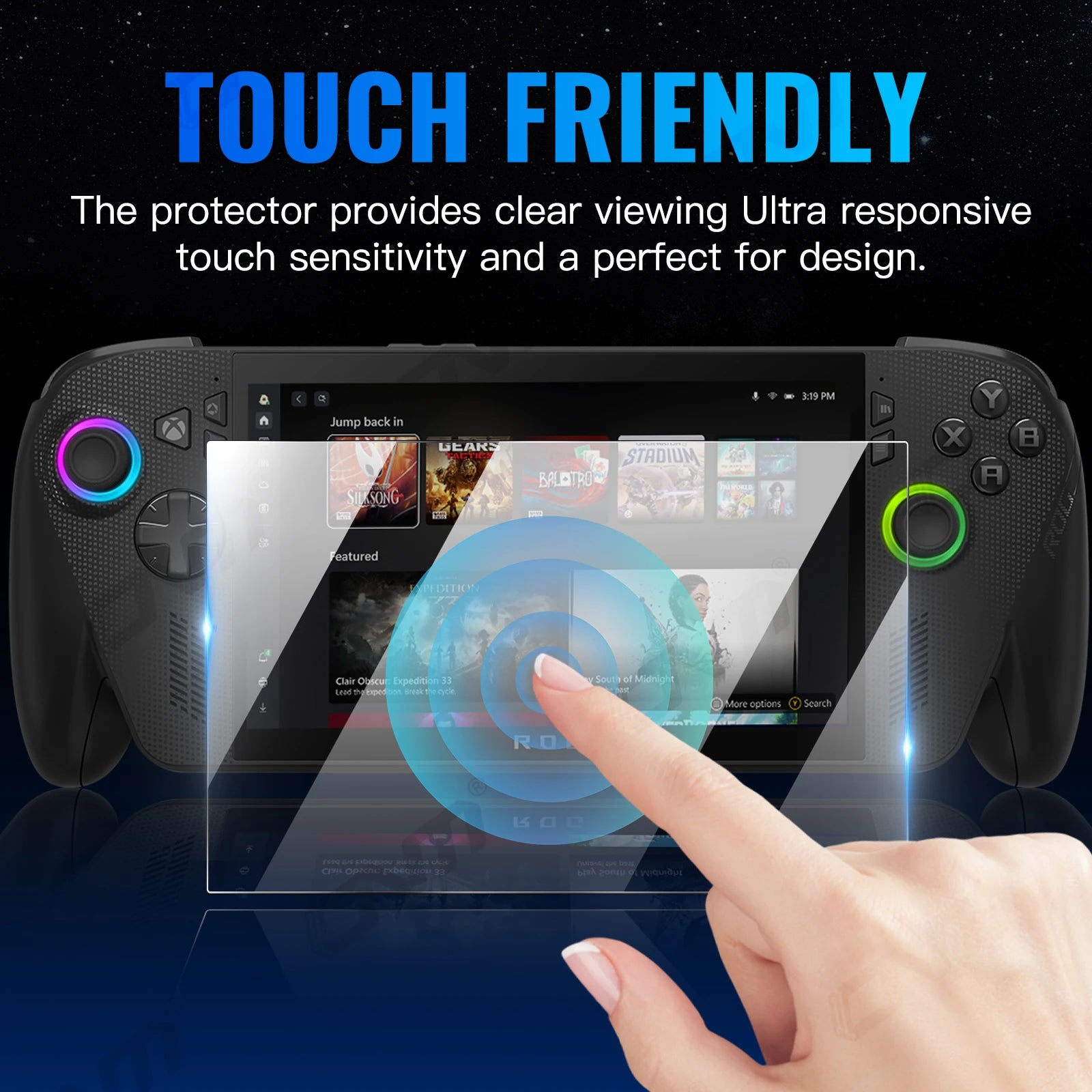 3-Pack 9H Tempered Glass Screen Protector for Asus ROG Ally X