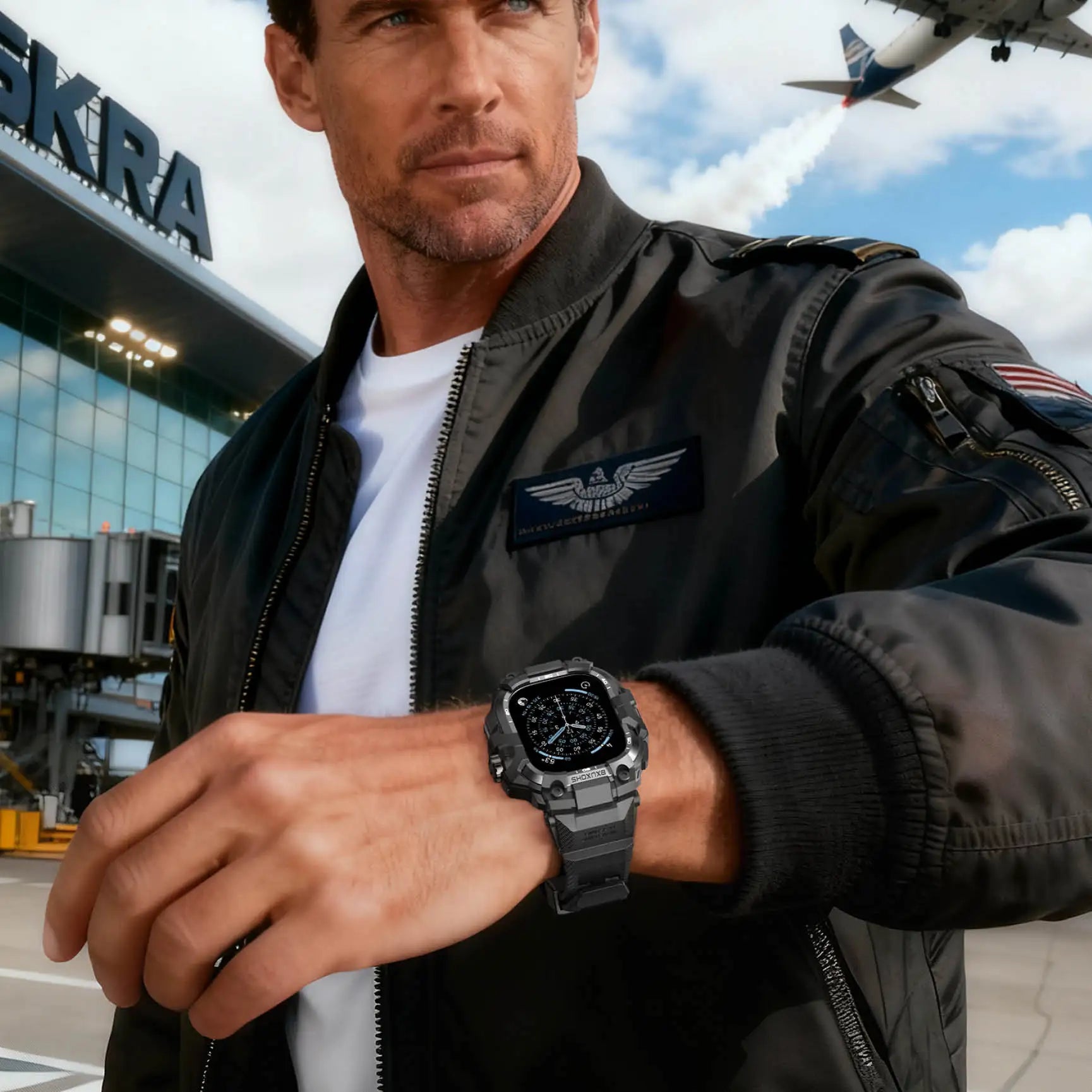Tactical Protective Case with Band for Apple Watch